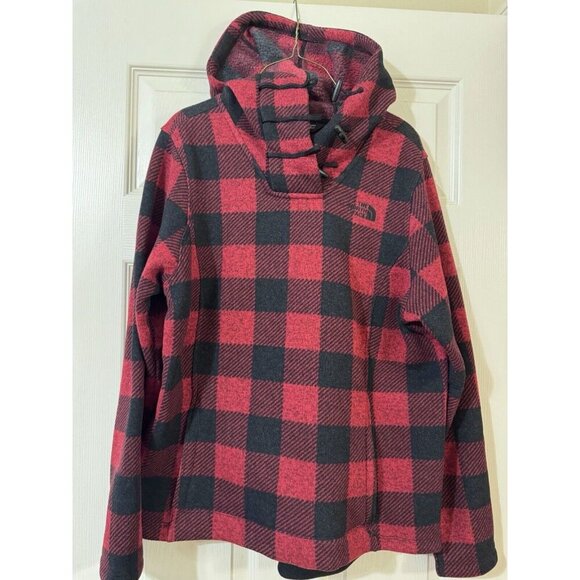 The North Face Crescent Buffalo Plaid Fleece Toggle Hoodie Pullover Jacket Large - Picture 1 of 11